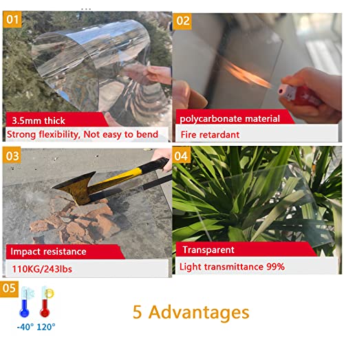 Auvent transparent de qualité supérieure 100% polycarbonate extérieur
