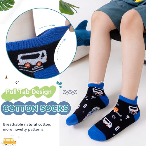Image of Eyean Kids Ankle Cotton Socks Cute Animal Pattern Soft Non Slip Boys Girls No Show Socks 6 Pairs