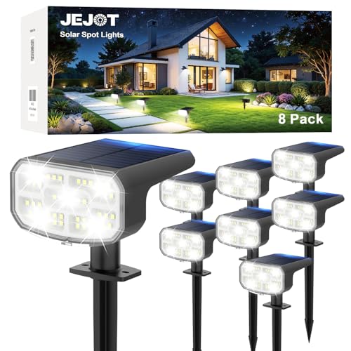 Image of JEJOT Solar Spot Lights Outdoor Waterproof, Solar Spotlights, 8 Pack