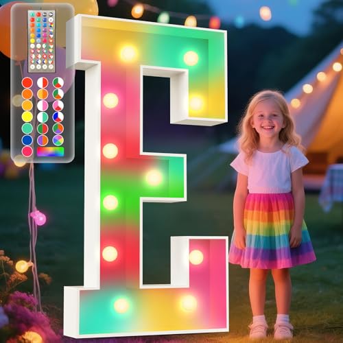 Image of Ledido 4FT Colorful Marquee Light Up Letter E for Party