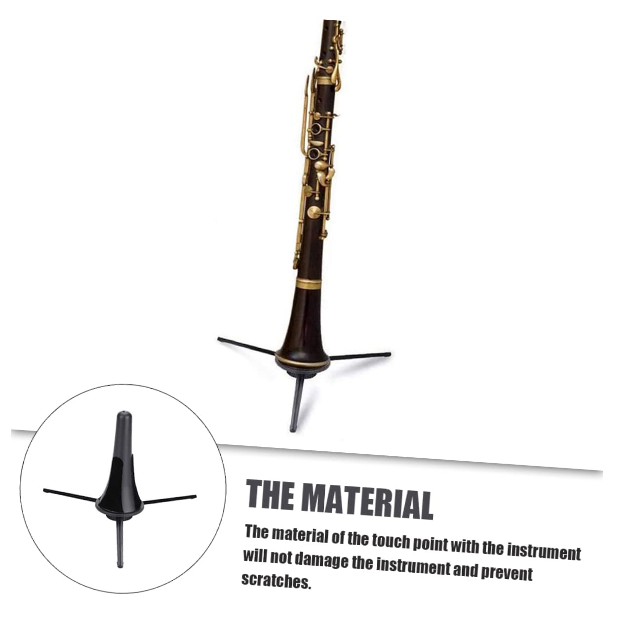 Levemolo Sturdy Clarinet Stand Folding Bracket Oboe Holder Portable Music Stand for Indoor/outdoor Use