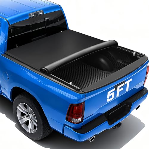 RHOBRA Soft Roll-up Truck Bed Tonneau Cover Compatible with 2024-2026 Toyota Tacoma(Excl. Trail Edition) 5ft Bed 26.5oz Vinyl Soft Truck Bed Cover Weather Resistant Bed Cover