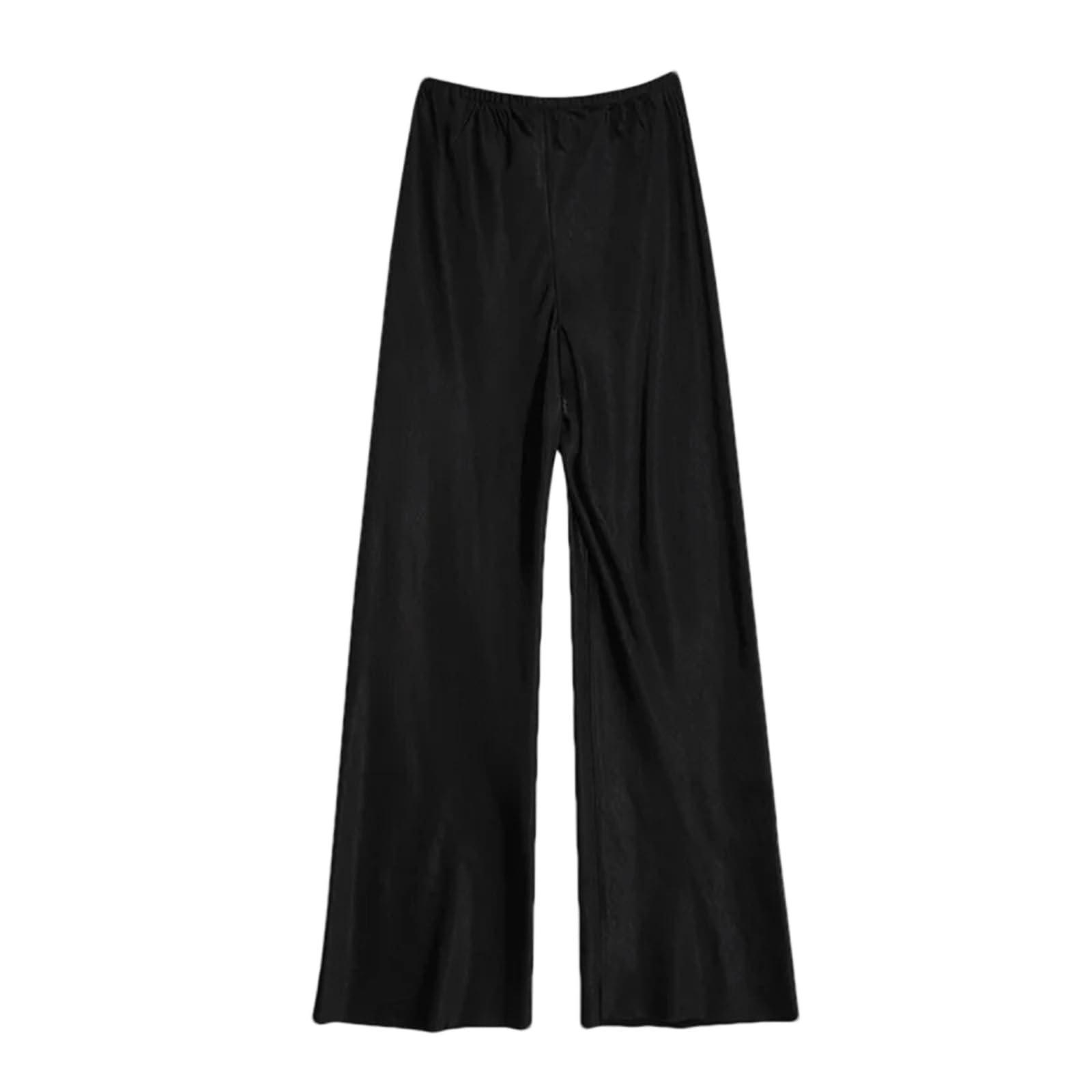 Spring Summer Casual Satin Wide Leg Long Floor Pants for Women