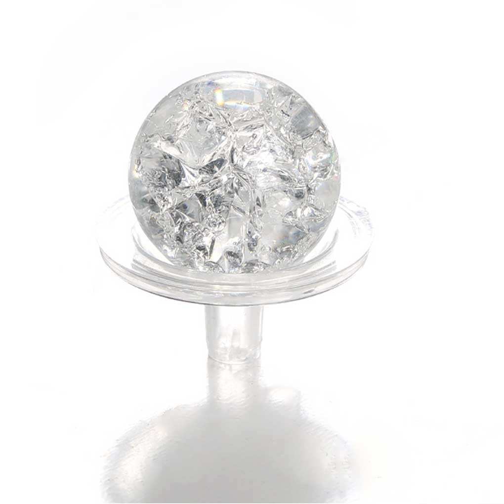 Boule de cristal transparent craquelé pour décoration de fontaine à eau pour décoration d'aquarium, salon, photographie, fortune, 3 cm, boules à bulles