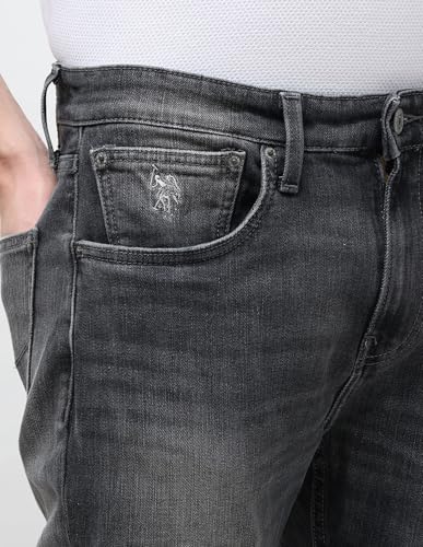 Image of U.S. Polo Assn. Denim Co. Men's Cole Comfort Cropped Fit Grey Jeans