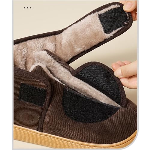 JadeRich Unisex Warm Plush Winter Bootie Slippers Soft Cozy Corduroy Fleece Lining Non Slip Thick Sole Indoor Boots2