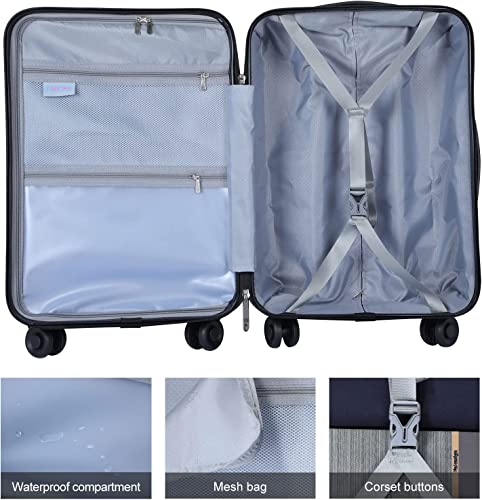 3 Piece (20/24/28) Luggage Sets Without Any Front Laptop Pocket, Lightweight Abs+Pc Suitcase Hardshell With Tsa Lock And Spinner Silent Wheels, Convenient For Trips, Dark Green #TOP6