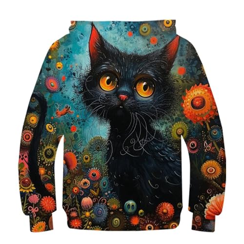 Sweat à capuche chat 3D pour garçon de 13 à 15 ans avec poches - 3