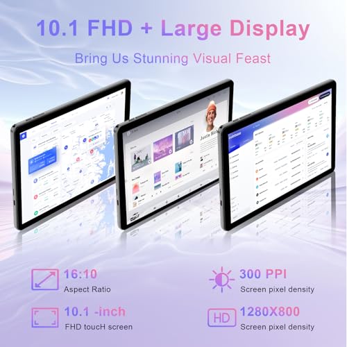 Android 14 Tablet 10-inch Tablet, 6GB RAM 64GB ROM 1TB Expansion, 6000mAh Battery, 1280x800 IPS HD, GPS, WiFi 6, Bluetooth 5.0, Dual Camera, Enhanced Type-C Port, Dual Speakers, Folding Case, Black - Image 4