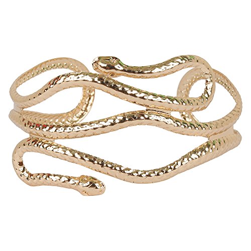 ASHI'S Collection shiny metallic snake shape arm cuff for Women and Girls. (Gold)