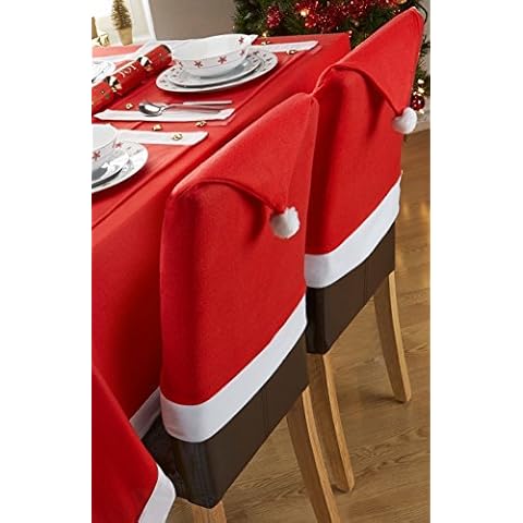 Santa Red Chair Covers with Snowflake Design Cover