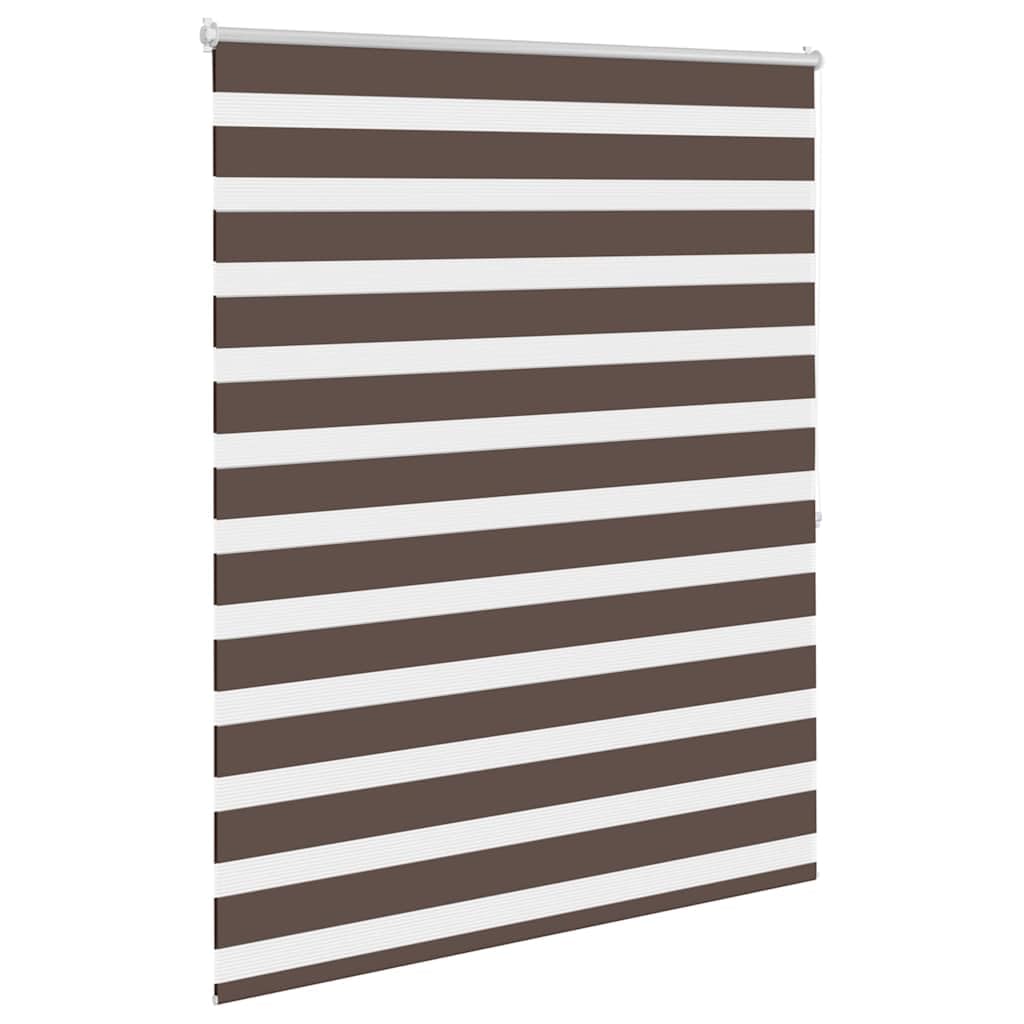 Hothingwell Tenda a rullo zebrato caffè, 136,7 x 175 cm, tenda veneziana Zebra 140 cm, tessuto opaco e trasparente in poliestere, guida in alluminio 140 inclusa
