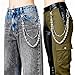 ARZASGO Punk Acrylic Crystal Chain - 2-in-1 Silver Tone Bag Chain & Pants Chain for Women, Edgy Statement Accessory for Handbags, Jeans, Streetwear Fashion
