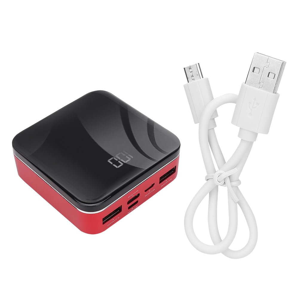 8000mAh Power Bank con Pantalla LED, Rojo (Rojo)