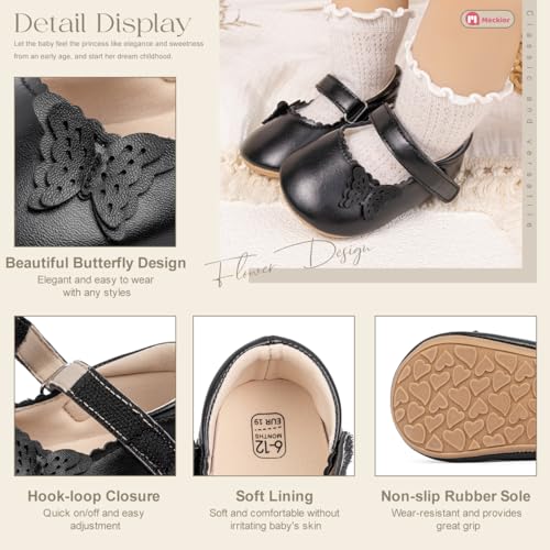Image of Meckior Infant Baby Girl Sandals Soft Non-Slip Rubber Sole Handmade Princess Wedding Dress Shoes Toddler First Walkers