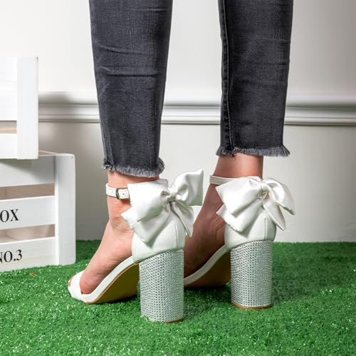 White Heels For Women Open Toe Ankle Strap High Heel Sandals Party Wedding Strappy Buckle Sandals High Heel Design3