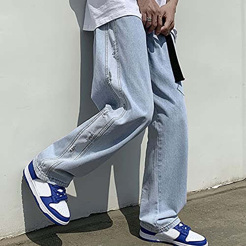 Baggy Jeans for Men Streetwear Classic Ripped Jeans Vintage Patchwork Y2k Jeans Loose Wide Leg Trousers Straight Fit Pants2