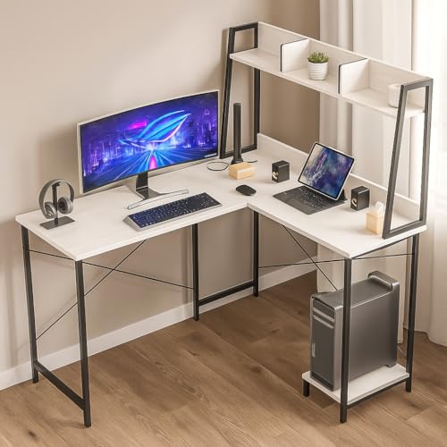 Image of Callas Computer Desk Home /Office Desk | Writing Study Desk | Laptop Table | Modern Simple Desk | Small Desks for Small Spaces | Sturdy Desk for Home (White, ST-23)