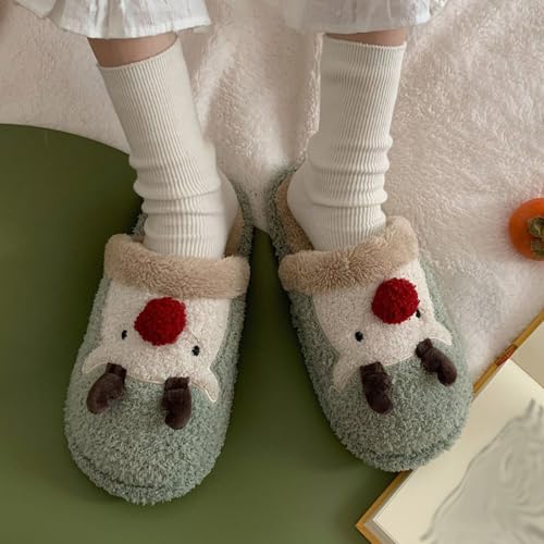 Fuzzy House Slippers for Women Men Warm - Christmas Cozy Memory Foam Women Slipper Indoor and Outdoor Winter Bedroom Shoes Cute and Comfortable for Family2