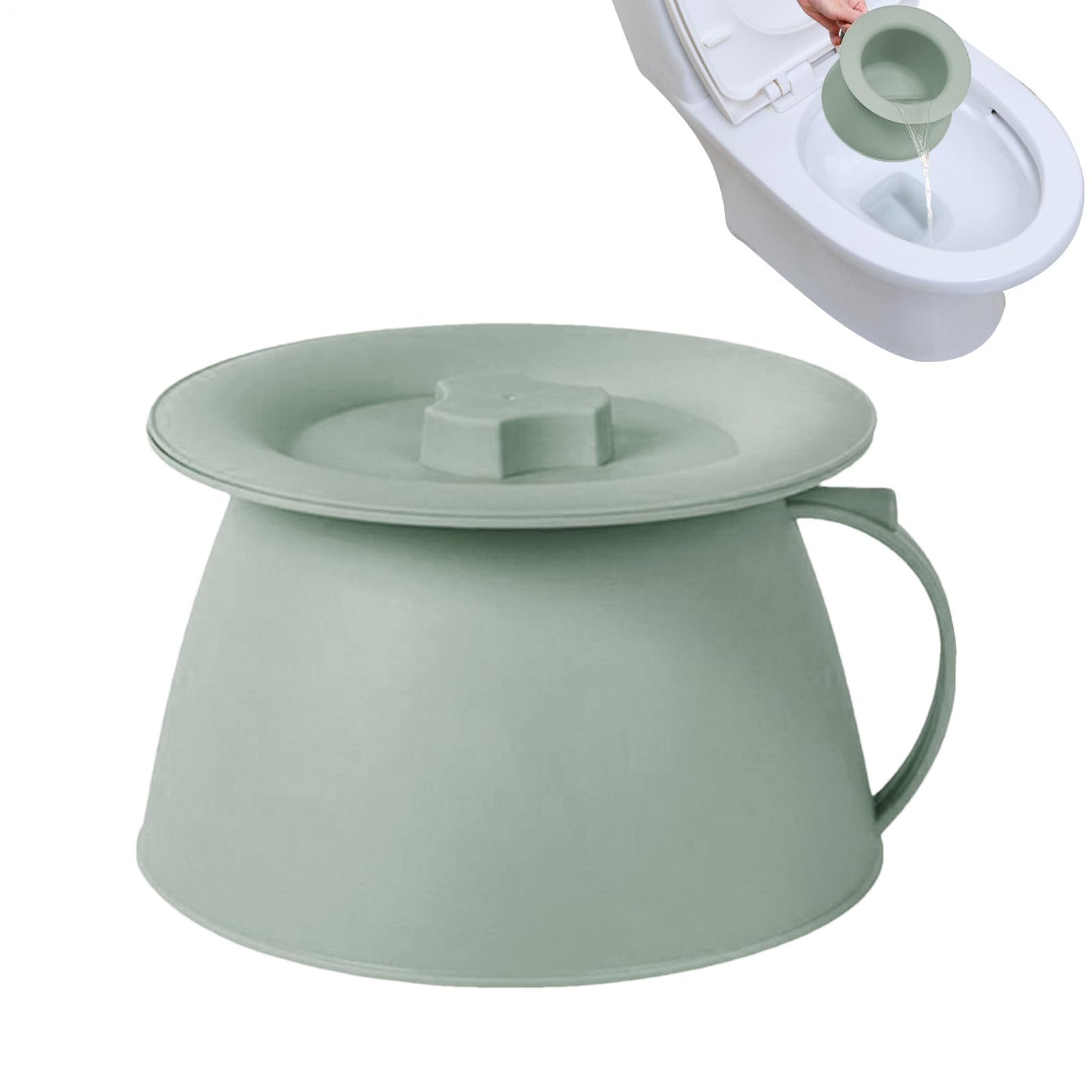 Tragbares Töpfchen für Erwachsene und Kinder, Nachttisch-Urinal mit Deckel, leicht zu reinigende Toilette für Camping, Reisen und Zuhause
