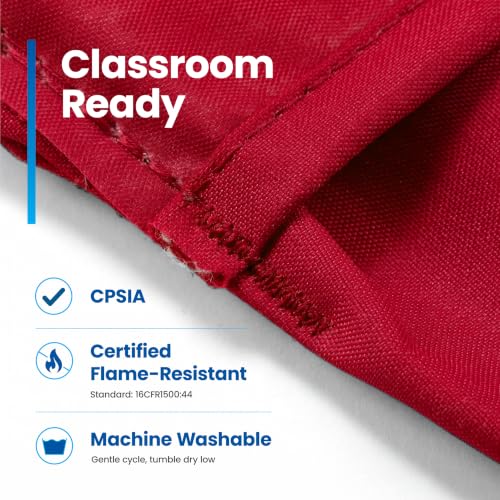 Image of Seat Sack Student Chair Storage Pocket - 17 inch, Single Pocket, Classroom Chair Organizer for Student Desks, Durable Over-the-Chair Storage, Ready-to-Use Name Tag Window, Red, 1-Pack