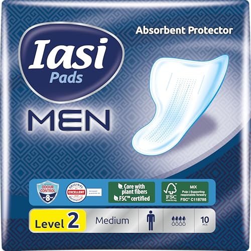 IASI MEN Medium Level 2, Escudos Absorbentes para pérdidas urinarias masculinas leves, 10 unidades