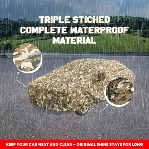 Image of Innova Waterproof Car Cover with Mirror Pockets, Camouflage Design, Non Woven Fabric,Triple Stitched, Compatible with Toyota Innova Car Cover (2000 to 2016), Car Accessories