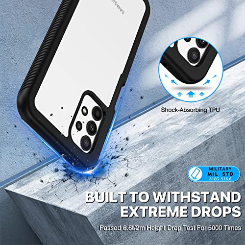CENHUFO for Samsung A13 Phone Case, Samsung A13 4G/5G Case/Samsung A04s Case Built-in Screen Protector, 360° Full Body Shockproof Bumper Phone Case for Samsung Galaxy A13 4G/5G/A04S Black - Image 4