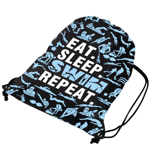 JYTAPP Swim Gift Swimming Backpack Swimmer Gifts Eat Sleep Swim Repeat Pool Beach Drawstring Backpack Bag Swimmer Lover Gift2