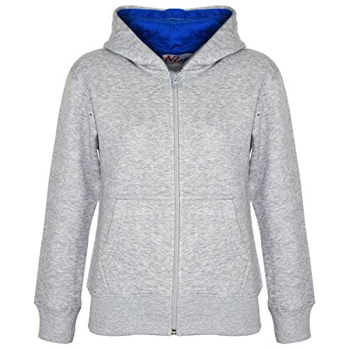 Plain Tracksuit Contrast Hoodie with Joggers Jogging Sweatpants Pants Sports Activewear Set Girls Boys Age 2-13Yrs2