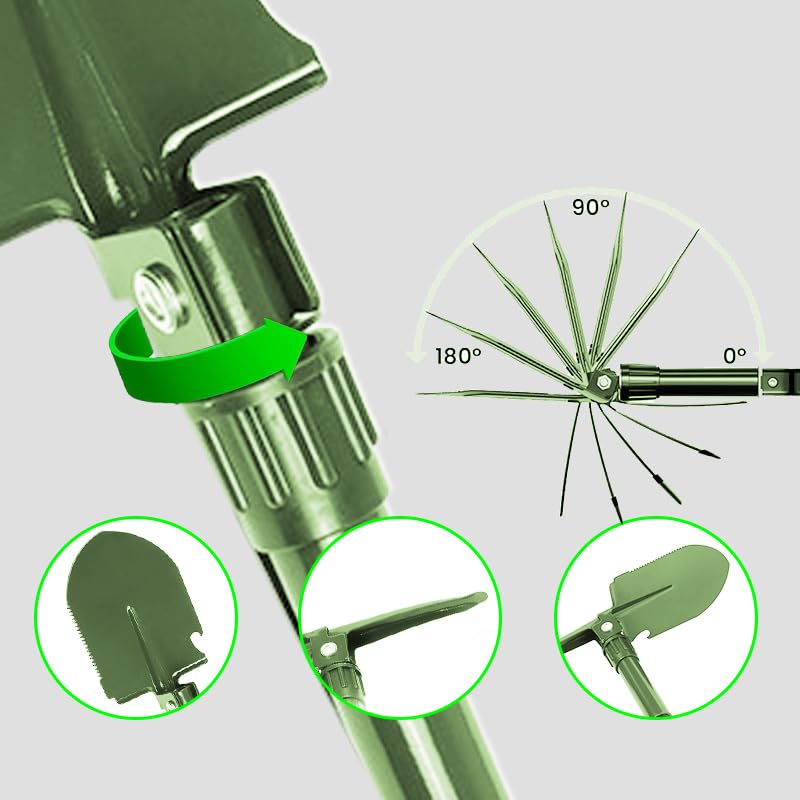 Pala plegable para jardinería resistente verde miniatura 5