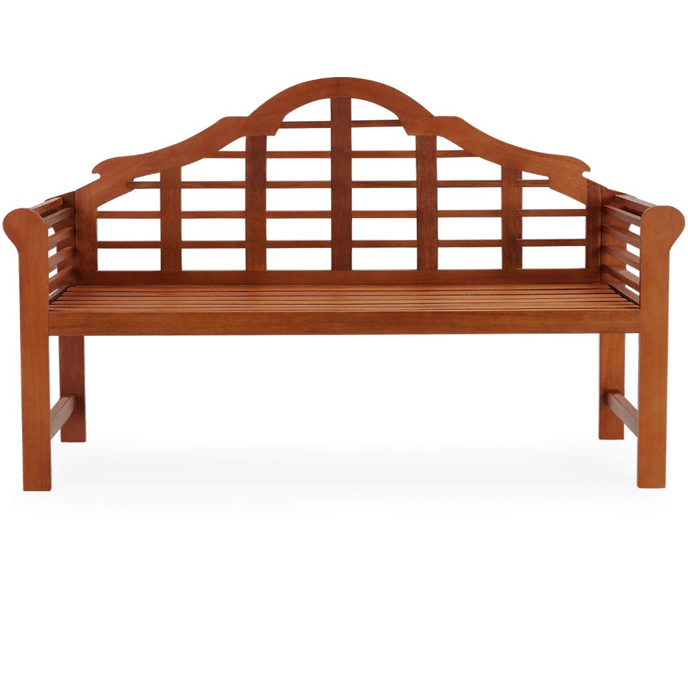 Casaria® Panchina da Giardino Resistente in Legno Eucalipto Certificato FSC® Portata 320 kg 2 posti con Braccioli e Schienale 135x56 cm Panca per Balcone