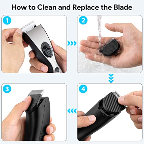 Image of Qpets Professional Rechargeable Trimmer for Dogs, Dog Grooming Kit Low Noise Dog Hair Trimmer for Grooming Thick Long Hair Adjustable Trimming Length with 2 Limiting Comb IPX7 Waterproof