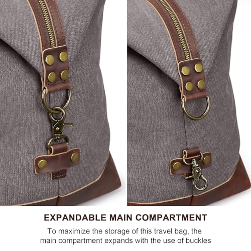 S-ZONE Duffle Bag for Travel Canvas Duffel Bag Carry on Weekender Bag for Men4