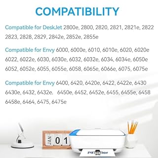 67XL Ink Cartridges Compatible for HP 67 Ink Cartridges Combo Pack Black Color Fit for Deskjet 2855e 4255e 2700 2755e 2734e 2842e 4255e 2827e 2723e 4155e 2742e Envy 6455e 6055e 6000 Printer