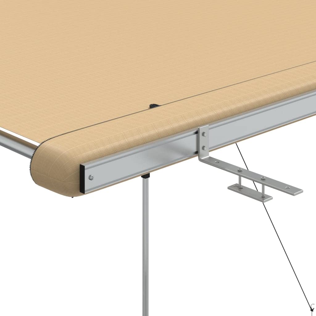 Wohnwagen Markise 2,4x2x2,15 m Beige mit Aluminiumgestänge und UV Schutz, inklusive Aufbewahrungstasche für Camping, Autoreisen, Festival Schatten