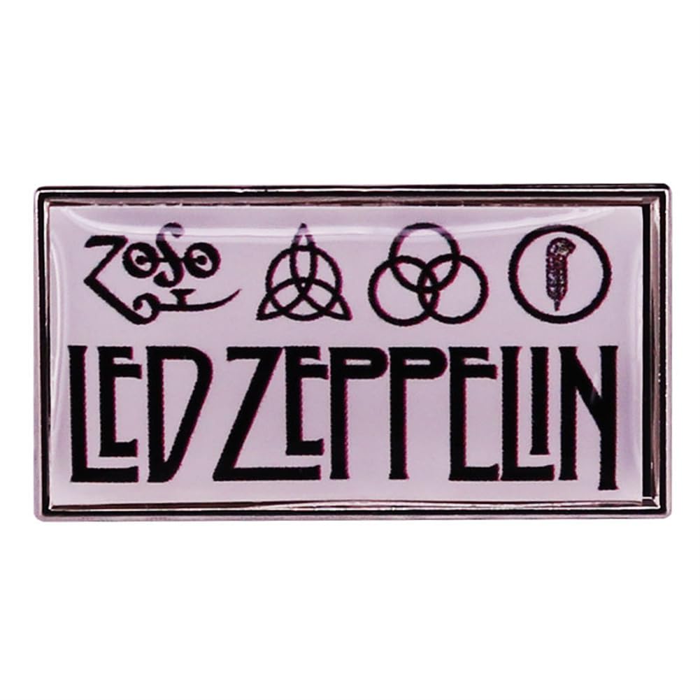 INSTITIZERLed Zeppelin Rock Music Band Enamel Lapel Pin Metal Badge Lapel Pin Students Team Members Badge Pin Fashion Brooch Simple Clothes Backpack Accessories Gifts