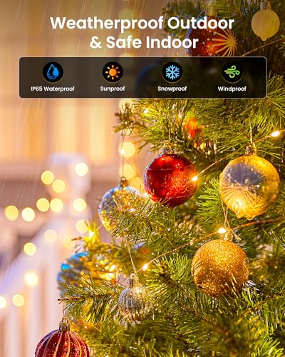 2 Pack Total 66Ft 200 LED Solar Christmas Fairy Lights Outdoor Waterproof - image 4