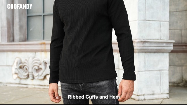 COOFANDY Men Turtleneck Sweater Mock Neck Sweater Long Sleeve High