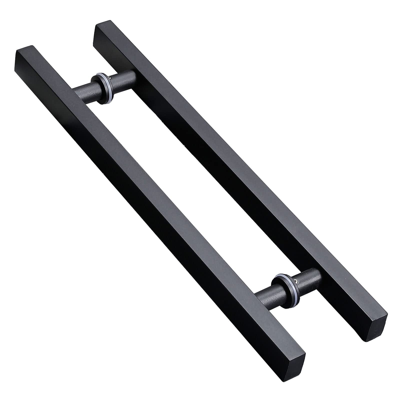 DFGHNBVC Modern Black Stainless Steel Door Handle, Double Sided Push Pull Bar, H Shape Square Tube Armrest, Ideal For Barn Wood Glass Sliding Doors, Size 80X50Cm,Black-100X70Cm