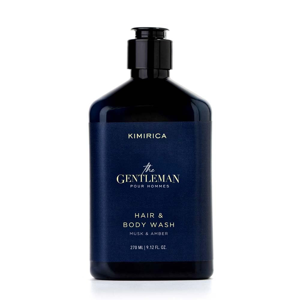 Kimirica The Gentleman Niacinamide 2-in-1 Hair & Body Wash | Oil & odour control SLS-free Formula | Instant Cooling Effect | Hydrates dry & Rough Skin | Musk & Amber Perfumed Cleanser for Him | 270ml