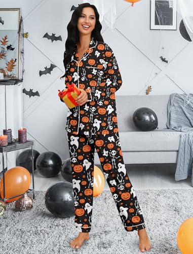 Image of RAISEVERN Couple Christmas Matching Pajamas Long Sleeve Pjs Set Sleepwear