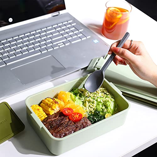 linoroso Bento Lunch Box for Adults with 3 Compartments Lunchbox with Sauce Container and Utensils - Image 4