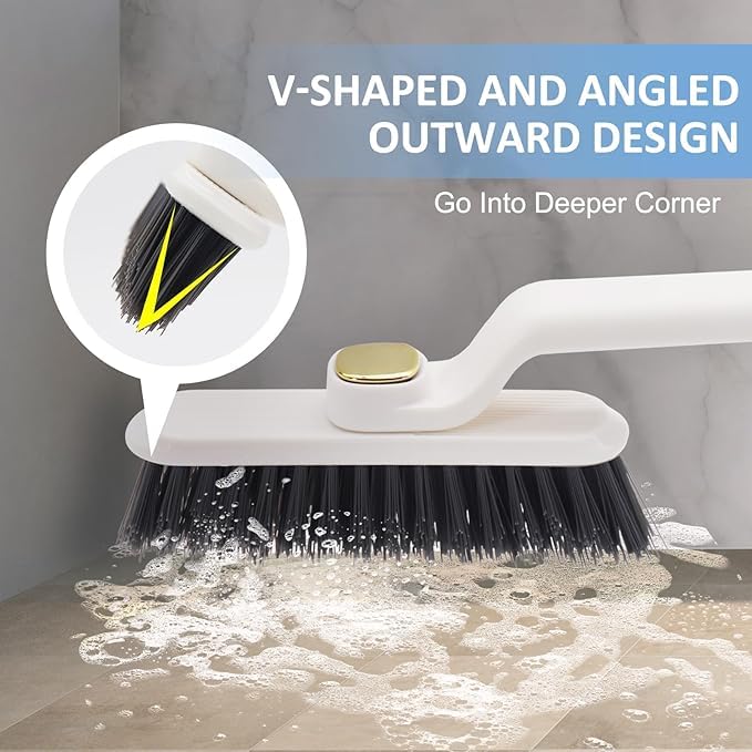 Image of KROYWEN Multi-Function Bathroom Plastic Cleaning Brush,Tiles Cleaning Brush,Hard Bristle Rotating Crevice Gap Cleaning Brushes for Bathroom,Floor Cleaner Brush(Multi Colour) (1)