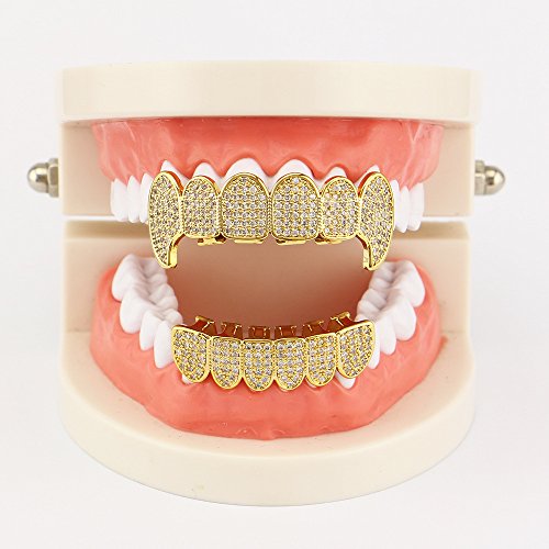 Grillz de Hip Hop Chapados en Oro 18K para Dientes miniatura 2