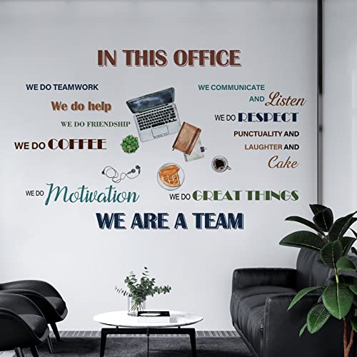 Mfault Office Inspirational Quotes Positive Sayings Peel Stick Wall Decals Stickers, Colorful Motivational Lettering Teamwork Decorations Company Art, Neutral We Are A Team Coffee Home Decor Gift #TOP4