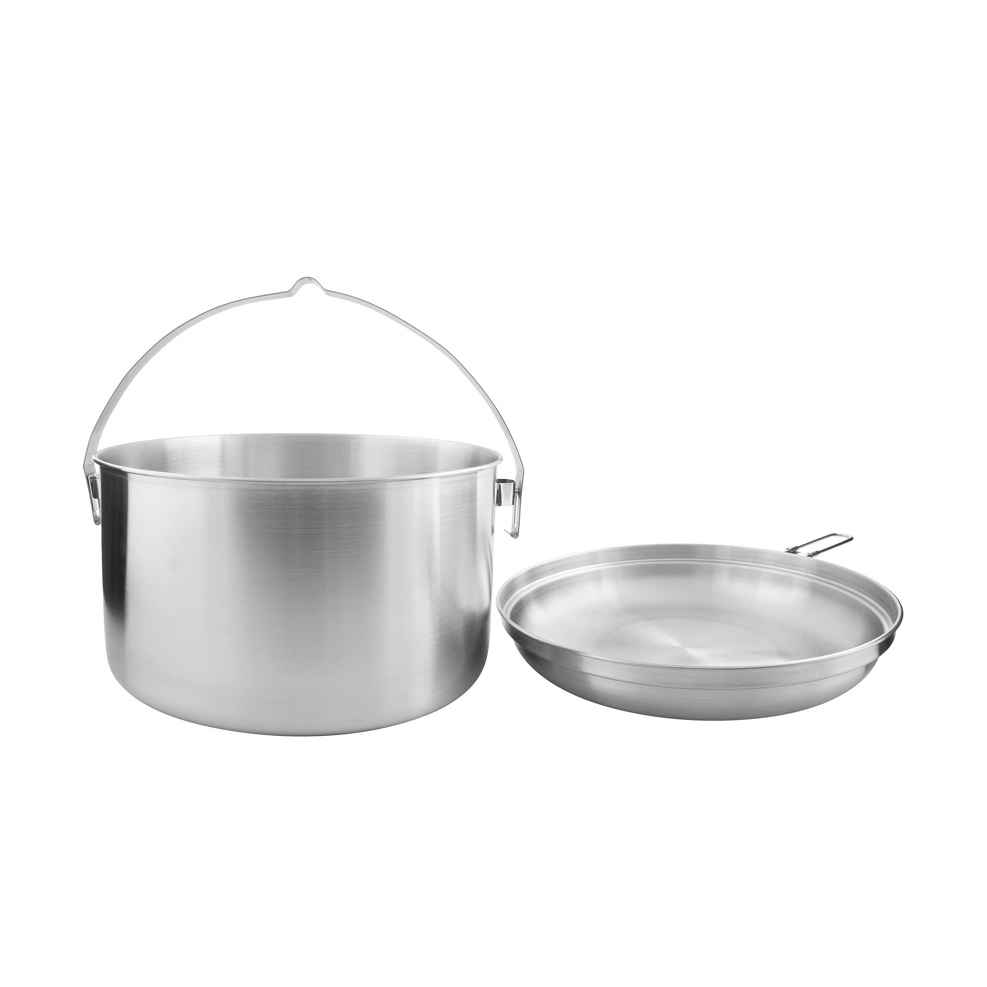 Tatonka Kempingowy zestaw do gotowania Kettle – garnek i patelnia ze stali nierdzewnej – z uchwytem do zawieszenia – nadaje się również do stosowania na ogniu