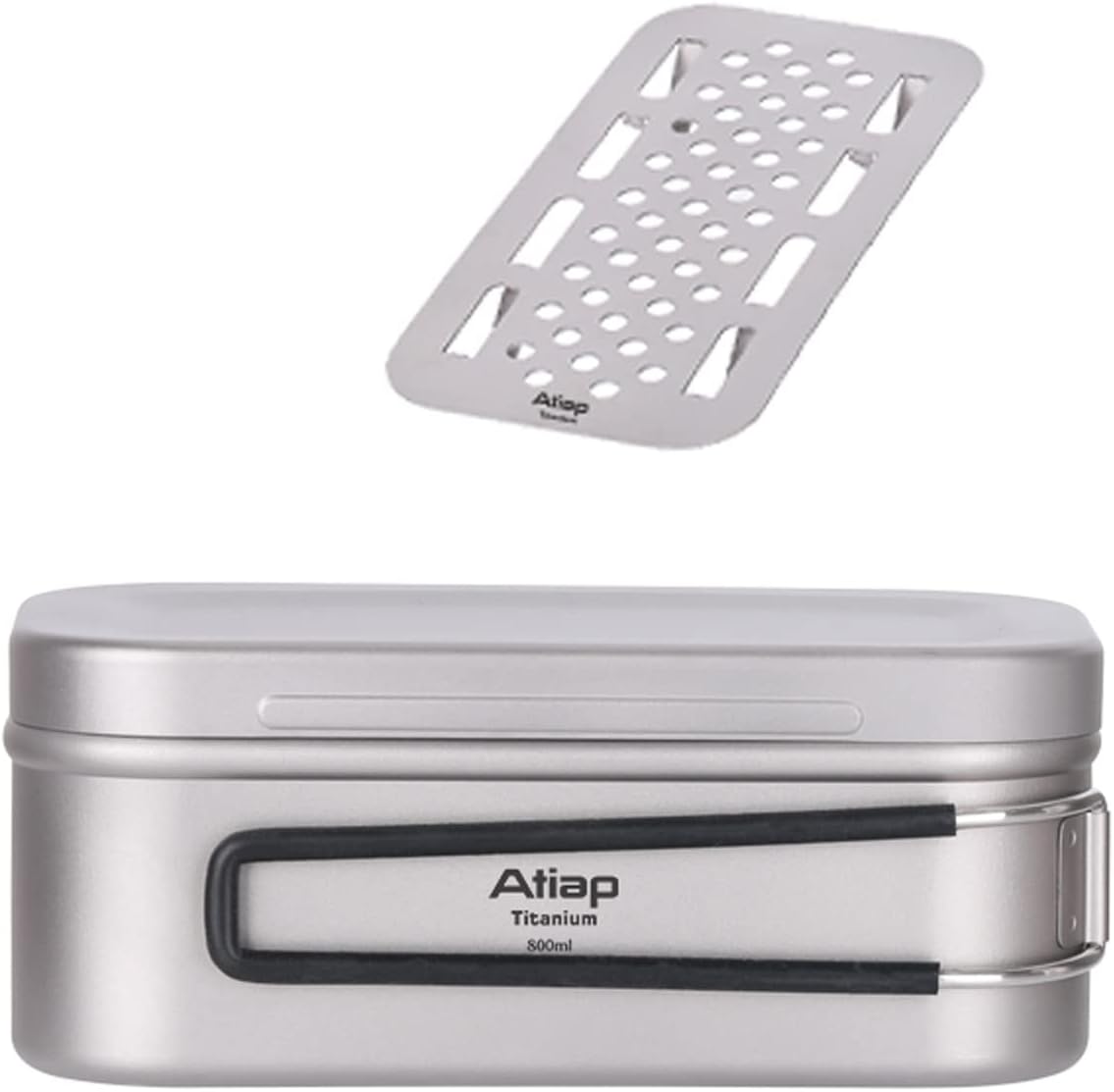 Titanium Bento Lunch Box Set with Lid & Handle for Camping, 1200ML/800ML