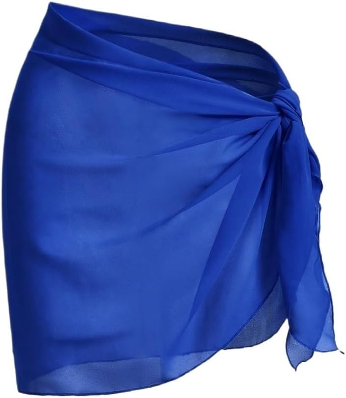 Womens Summer Beach Solid Ruched Knot Side Cover Up Skirt cover ups for swimwear