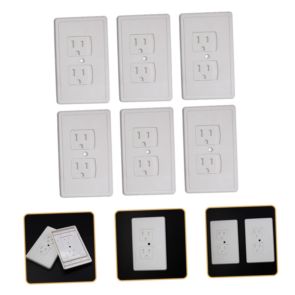 HANABASS 6Pcs Childproof Outlet Covers Self Closing Electric Socket Protectors for Safety Wall Plug Caps Spring Loaded Design Easy for Adults to Use Reliable